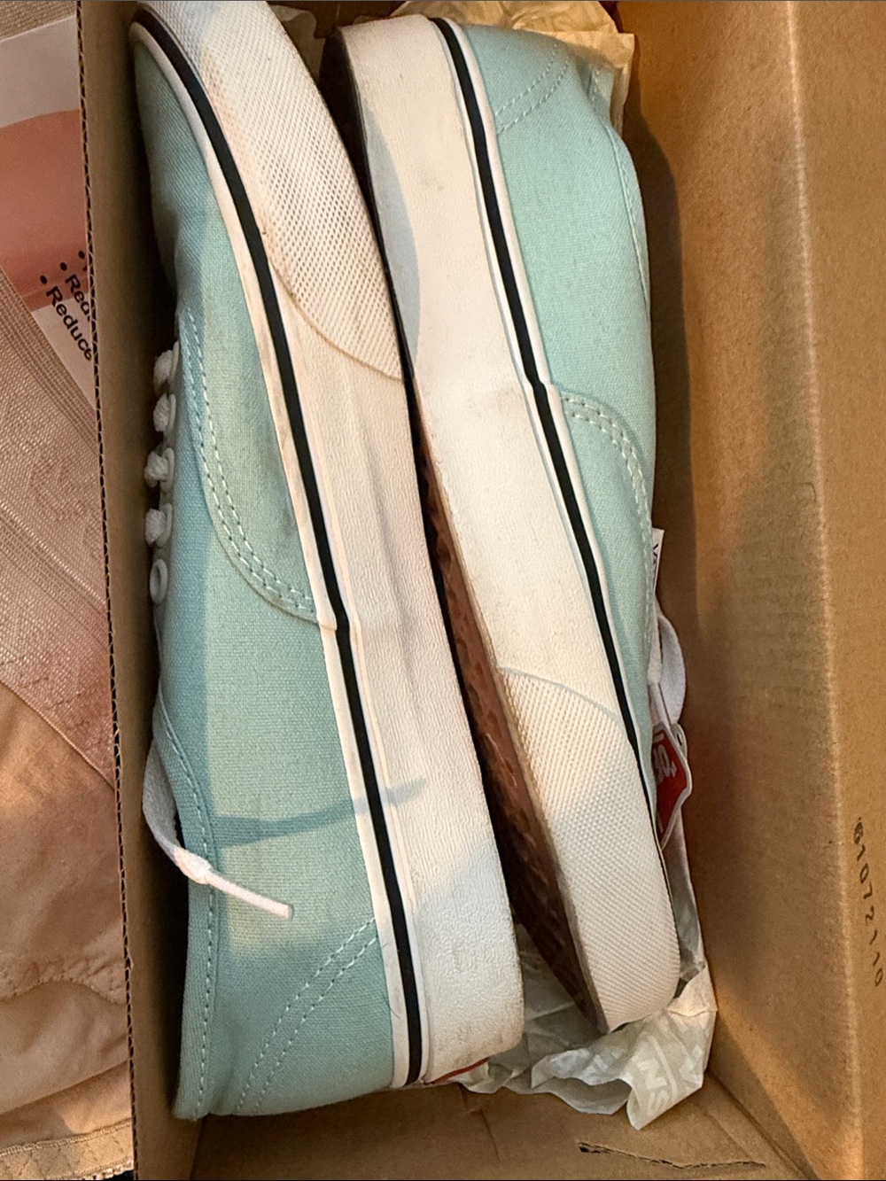 Vans Mint Green Canvas Authentic Low-Top Sneakers
